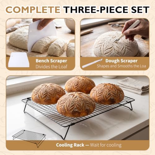 Heavy-Duty Sourdough Cooling Rack with Dough & Bench Scrapers