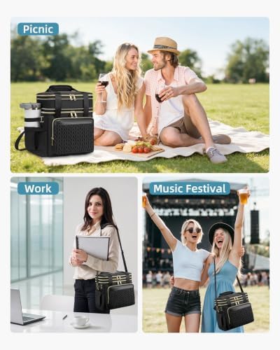 Lunch Box for Women Double Deck Large Lunch Bag Women Tote Lunch Bag