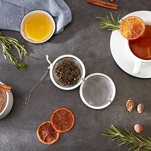 RSVP International Endurance Collection Mesh Loose Leaf Tea Strainer/Infuser Ball, 18/8 Stainless Steel and Dishwasher Safe, 3" Diameter