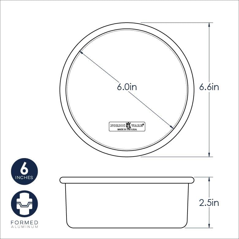 Nordic Ware Naturals Round Cake Pan, 6-Inch