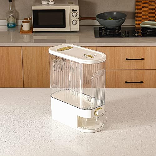 Sooyee Clear Rice Dispenser, Large Cereal Dispenser with Lid