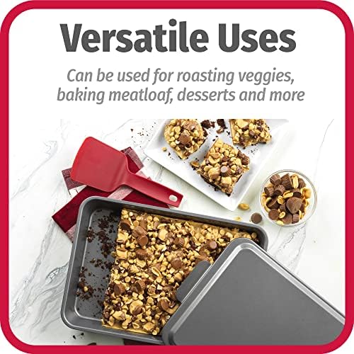 GoodCook Everyday Baking Pan with Metal Lid Nonstick Warp-Resistant Heavy-Gauge Steel Construction Even-Heating Oblong Cake Pan with Solid Oven-Safe Cover, Gray, 9 x 13 inches (Pack of 8)