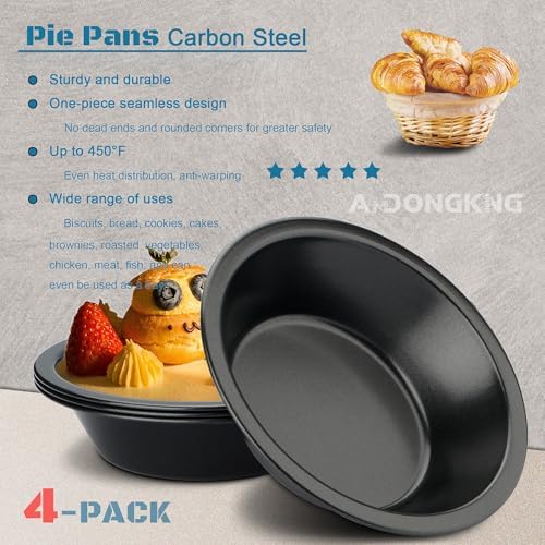5 Inch Mini Pie Pan, 4-Pack Small Pie Tin