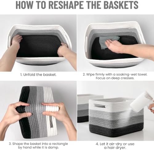 5 Pack Woven Storage Baskets, Decorative Storage Bins for Organizing