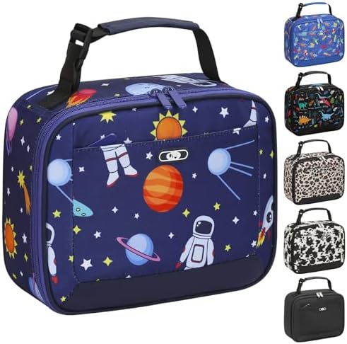 Tenot Lunch Box Kids Insulated Lunch Tote Bag Blue Space