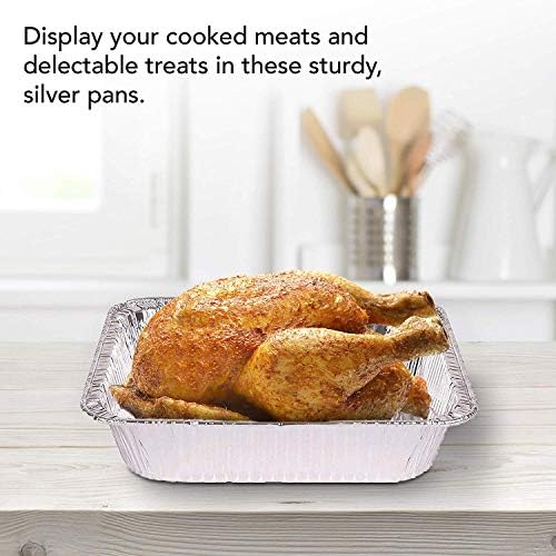 Stock Your Home Aluminum 9x13 Disposable Foil (25 Pack) – Half Size Deep Steam Table for Cooking, Heating, Storing, Prepping Food
