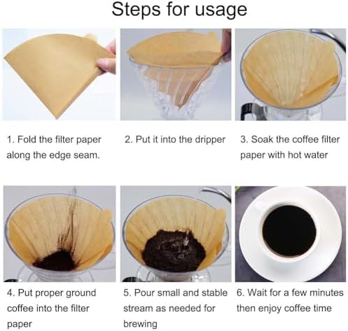 Cone Coffee Filters Size 02, 200 Count 1-4 Cups Unbleached V02 Disposable Coffee Filter Paper, Compatible with Conical Shaped Pour Over Coffee Dripper and Drip Coffee Maker