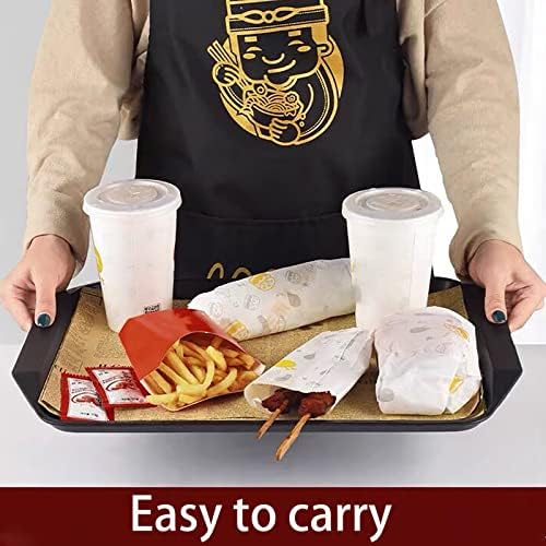 Cedilis 12 Pack Plastic Fast Food Trays for Eating, 17IN x 11.7IN Black Restaurant Serving Trays with Handles, Rectangular Cafeteria Tray for Coffee, Parties, Lunch Table, Kitchen, Non Skid