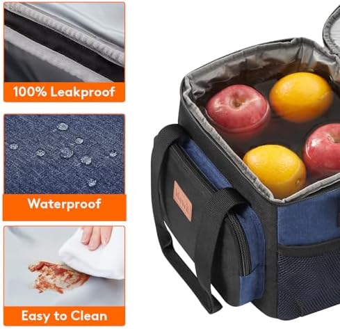 Lifewit Medium Lunch Bag, Insulated Lunch Box, Soft Cooler Cooling Tote for Adult Men Women, Black and Green 12-Can (9L)
