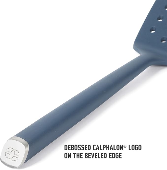 Calphalon Edge Silicone Flexible Slotted Turner - Navy Blue