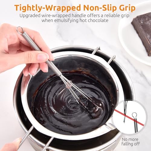 U-Taste Small Mini Whisks for Cooking, 18/8 Stainless Steel 7" Wisking Tool