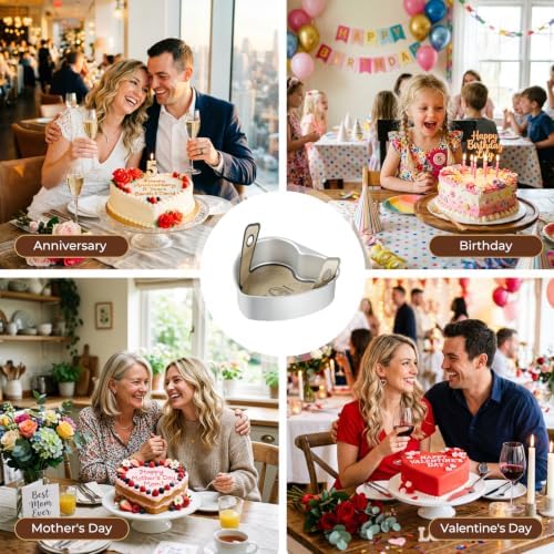 8 Inch Heart Shaped Cake Pan Set with Reusable Silicone Baking Mat（2 Pack）