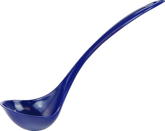 Reston Lloyd Melamine Soup Ladle Kitchen Utensil, Premium Quality Utensil with Heat Resistant Ergonomic Handle, Durable BPA-Free Plastic, 10.5 inch long, 6pc Set, Indigo