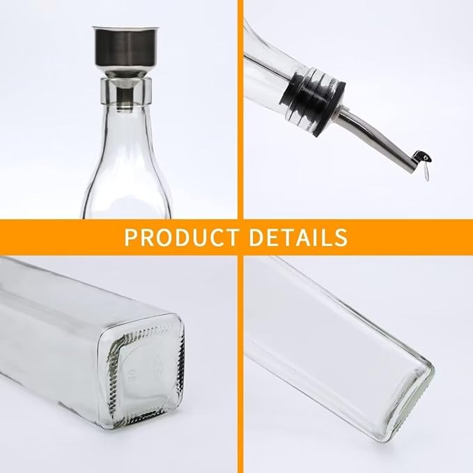 8 Pack 17oz Olive Oil Dispenser Bottle,Oil Dispenser for Kitchen, Cooking Oil Dispenser,Vinegar Cruet Bottle with Pourers