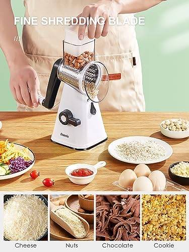 Rotary Cheese Grater with Handle, Reemix Vegetable Cheese Grater
