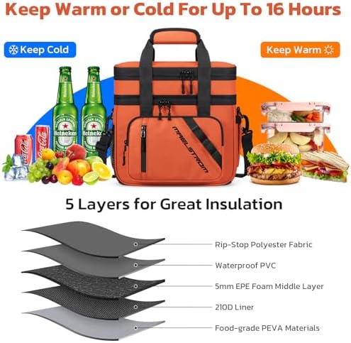 Maelstrom Insulated Lunch Box, 20L Double Deck Cooler Bag for Men Women