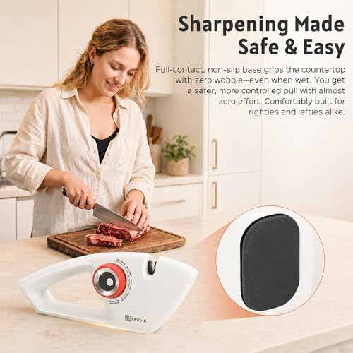 PAUDIN Knife Sharpener, 5-Stage for Kitchen Knives & Scissors