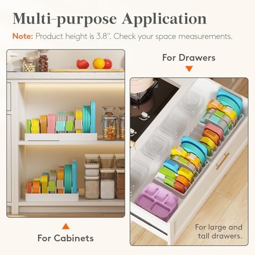 Lifewit Kitchen Cabinet Organizer for Food Contanier Lid with 9 Sections