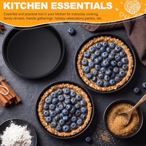 8 Pcs Pie Tins, 10 Inch Round Pans, Black
