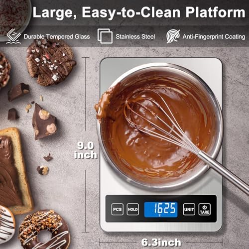 Fuzion Food Scale, 22lb/0.1oz Digital Kitchen Scale - 7 Units, Tare & PCS