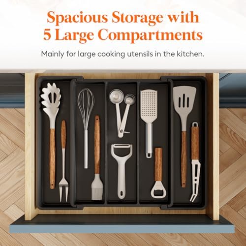 Lifewit Utensil Organizer for Kitchen Drawers, Expandable Utensil Tray