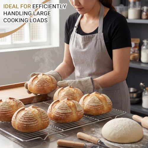 Lounsweer 8 Pcs Cooling Racks, 24L X 16W X 1H Stainless Steel Wire Rack for Baking Sheet, Large Cookie Cooling Rack, Oven Safe Cooking Racks for Sheet Pan, Dishwasher Safe