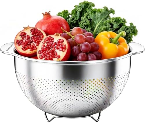 Greentainer 18/8 Stainless Steel Colander for Kitchen (5QT)