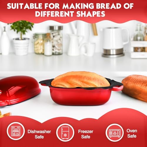 Dutch Oven, 2.5QT Bread Pans with Silicone Liner for Bread Baking