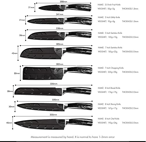 FULLHI Knife Set, 14pcs Japanese Knives Set, Multiple Colour Premium German Stainless Steel Chef Knife Set