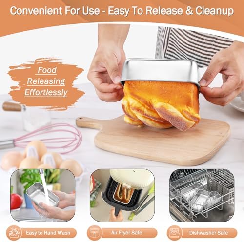 TeamFar Mini Loaf Pan, 12 PCS Stainless Steel Loaf Pans for Baking Bread
