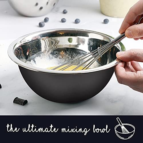 WHYSKO Stainless Steel Mixing Bowls Set, 5-Piece Meal Prep & Food Storage