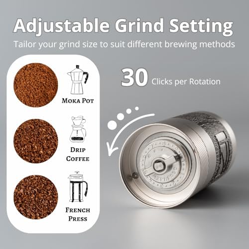 1Zpresso Q Manual Coffee Grinder - Crank Handle with Stainless Steel Conical Burr, suitable for Drip, French Press, Cold Brew, Travel, Camping