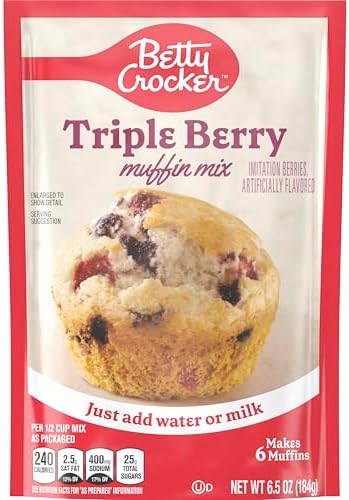 Betty Crocker Triple Berry Muffin Mix, 6.5 oz (Pack of 9)