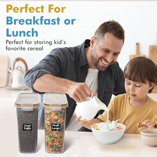 Shazo 2 PC (2.5L / 15.4 Oz) Small Airtight Cereal Containers with Lids