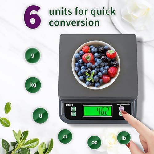 66lbs/30kg Large Digital Kitchen Scale with 6 Unit & Tare Funtion