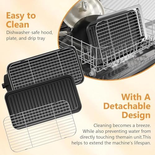 Electric Indoor Grill 1700W, 2 in 1 Smokeless Indoor Grill for Kitchen with Non-stick Removable Grill & Griddle Plate,Temperature Control Korean BBQ Grill with 3 Cheese Pans Dishwasher Safe