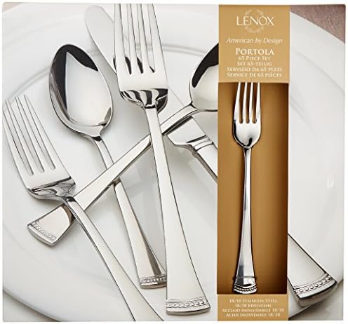 Lenox Portola 65-Piece 18/10 Silverware Set for 12, Flatware
