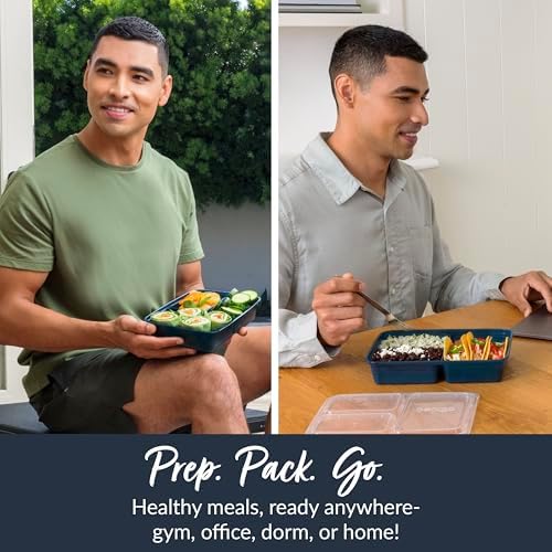 Bentgo Prep 3-Compartment Meal Prep Containers with Lids, 20 Piece Set