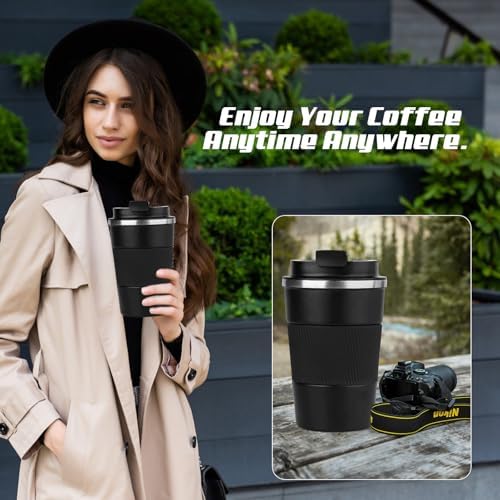 Vacuum Insulated Stainless Steel Travel Coffee Mug,Leak Proof Cup with Lid