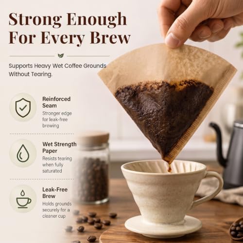 Niveaya #2 Cone Coffee Filters,200Pcs, Pour Over Coffee Filters for 2-4 Cup
