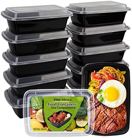 WGCC Meal Prep Containers [38OZ] Plastic Food Storage Containers With Lids,10-Pack Reusable To Go Containers, Disposable Food Prep Container, BPA-free, Stackable, Microwave/Dishwasher/Freezer Safe
