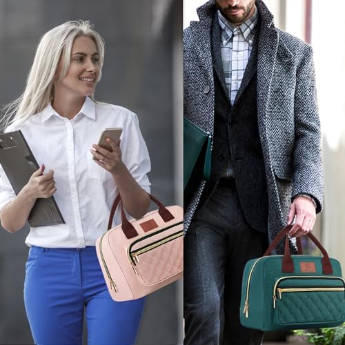 Genteen Lunch Box for Women, Insulated womens Lunch bag for work,Reusable Cute Lunch Bags,High Capacity Cooler BagTote for Work Girls Office Picnic School-Lake Green