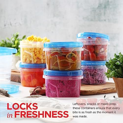 Tafura Freezer Containers, 10 Pack, 16 Oz, Leakproof BPA-Free Lids