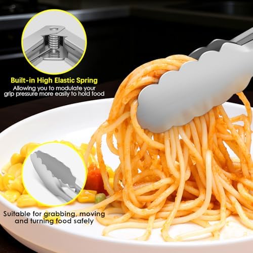 Stainless Steel Cooking Tongs, Heat Resistant Metal Tongs 9" and 12"