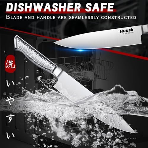 Huusk Chef Knife Set of 5, Japanese Stainless Knife Set Dishwasher Safe