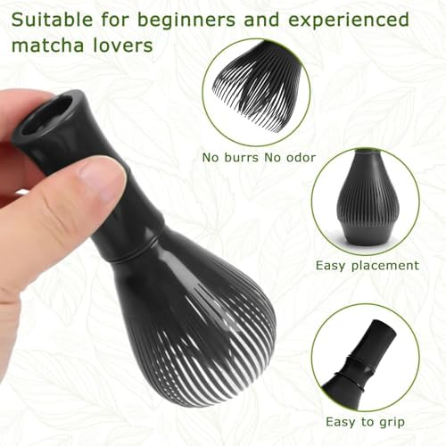 Matcha Whisk, Reusable Resin Matcha Whisk Easy to Clean Stirring Tool for Japanese Matcha Green Tea Ceremony (Black)