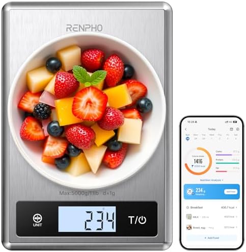 RENPHO Smart Food Scale with app, Nutritional Calculator, Stainless Steel