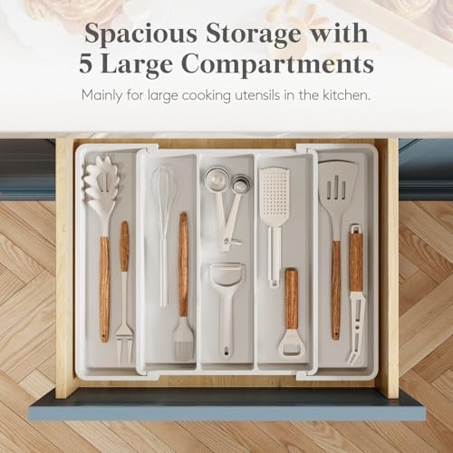 Lifewit Utensil Organizer for Kitchen Drawers, Expandable Utensil Tray