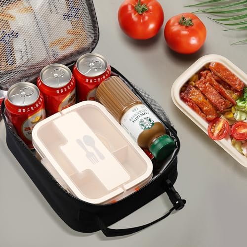Lovoeo Lunch box Lunch bag for men women Insulated Lunchbox Lunch bags for Work Picnic Travel (Thicken navy blue)