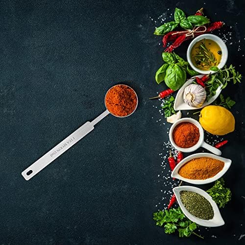 Long Handle Measuring Spoons 15ml, Premium Stainless Steel Metal Spoon, Tablespoon & Coffee Scoop, for Accurate Measure Liquid or Dry Ingredients, for Cooking Baking